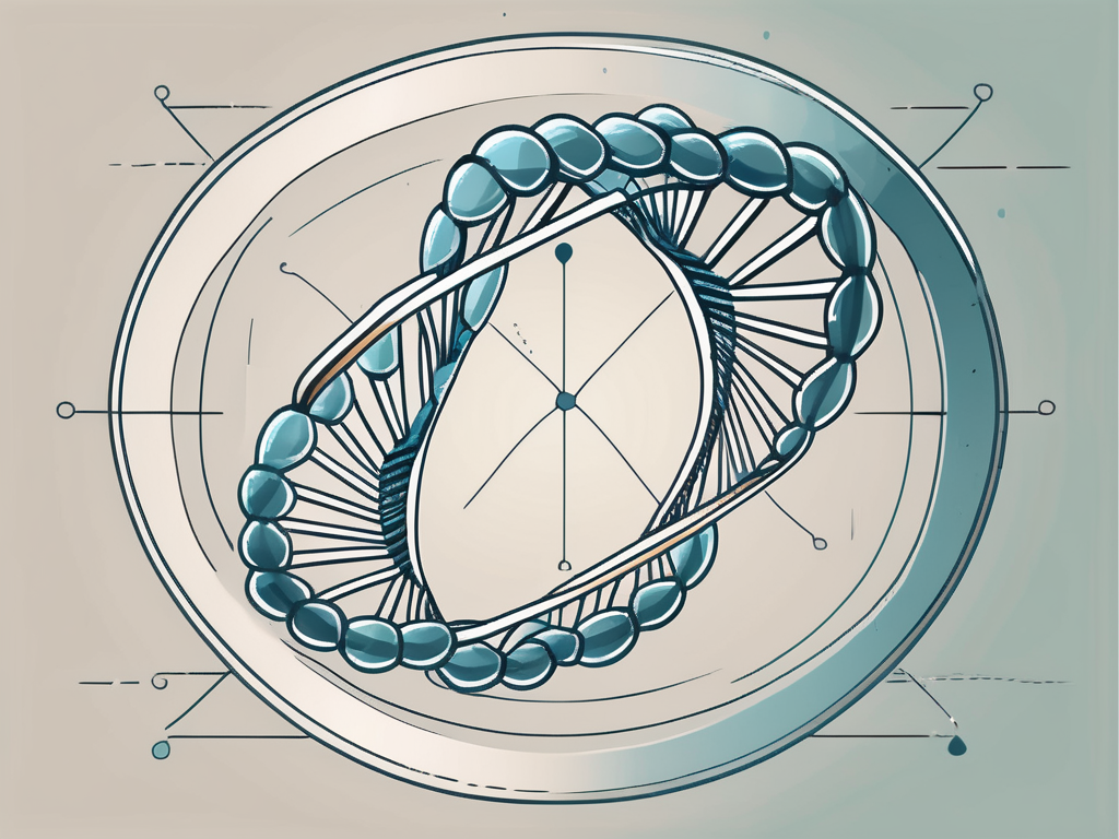 A dna helix intertwined with a shield