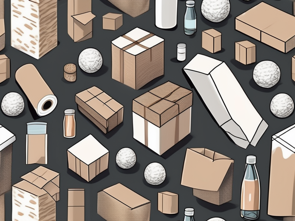 Various types of packaging materials like cardboard boxes