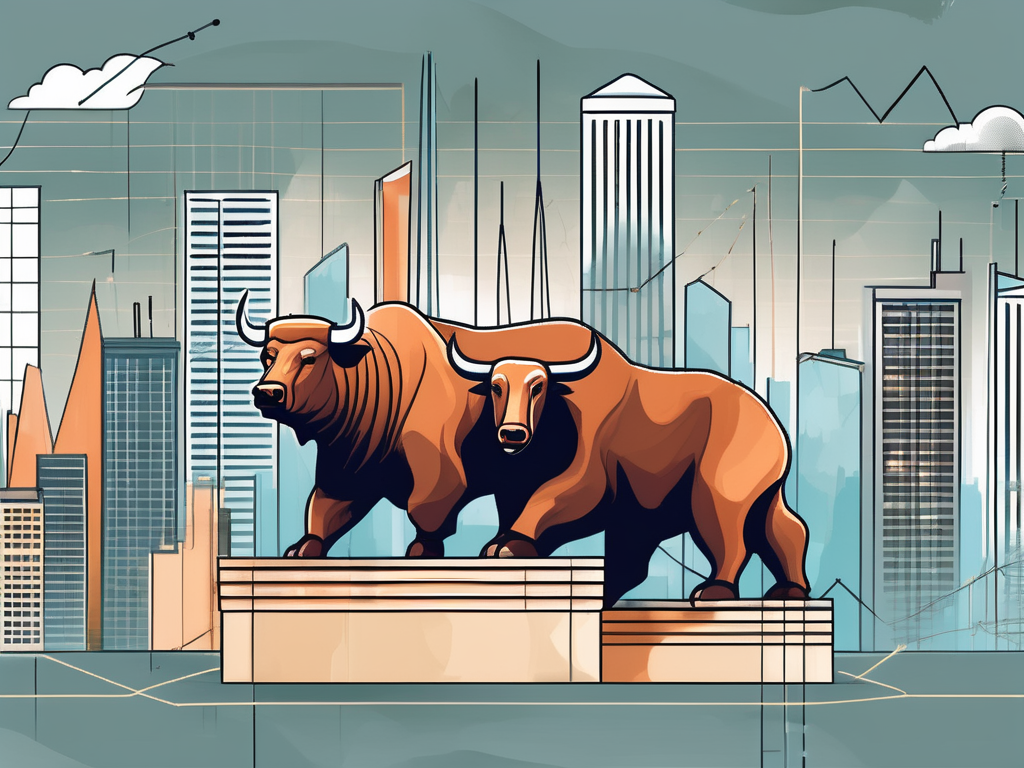 A dynamic stock exchange scene